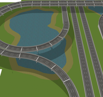 现代公路草图大师模型，公路SKP模型下载