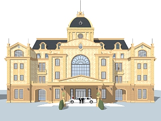 <em>法式酒店</em>草图大师模型，酒店sketchup模型免费下载