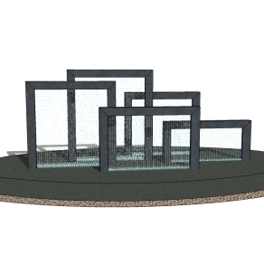 现代跌水景观水景su模型，水景sketchup模型下载