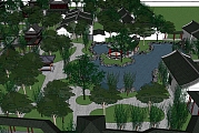 苏州古典留园建筑模型，苏州古典园林su模型下载