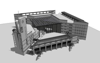 现代办公楼草图大师模型，办公楼sketchup模型免费下载