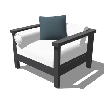 现代单人沙发su模型，沙发草图大师模型下载