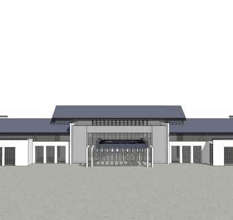 中式别墅草图大师模型，别墅sketchup模型