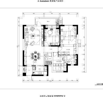 欧式三室两厅120㎡复地x湖国际施工图CAD图纸下载