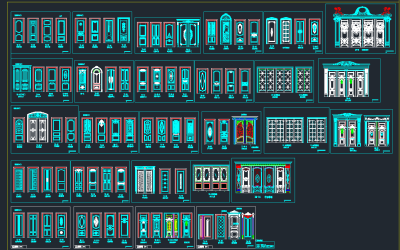 精品门窗CAD立面图，门窗CAD图纸下载