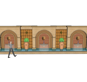 欧式景墙sketchup模型下载