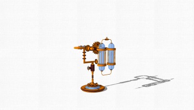 工业风台灯草图大师模型，台灯sketchup模型下载