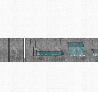 现代造型景墙草图大师模型，景墙sketchup模型免费下载