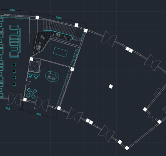 欧洲著名咖啡连锁品牌店装修图，咖啡店CAD施工图纸下载
