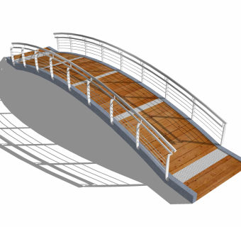 自然风拱桥草图大师模型，拱桥sketchup模型免费下载