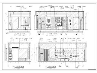 标准单人房立面详图CAD工程图纸下载