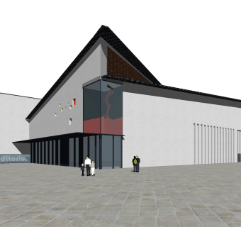 现代办公楼草图大师模型，办公楼sketchup模型免费下载