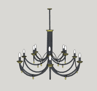 现代吊灯skp模型，吊灯草图大师模型下载