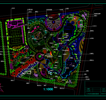 公共绿地景观设计平立面CAD施工图，CAD施工平面图下载