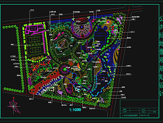 公共绿地景观设计平立面CAD施工图，CAD施工平面图下载