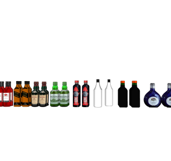 现代啤酒类饮品sketchup模型，酒水饮料草图大师模型下载