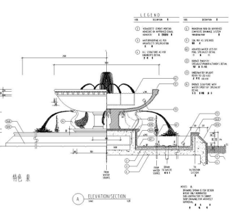 旱跌水叠泉施工图设计