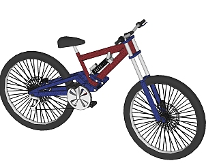 现代自行车su模型，自行车sketchup模型下载