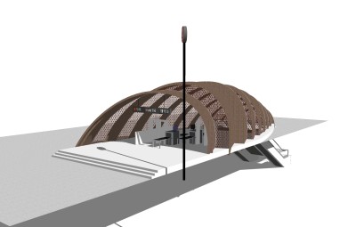 现代地铁出口草图大师模型，地铁出口sketchup模型下载