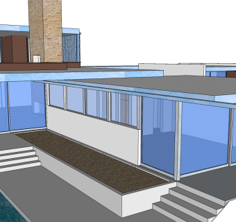 理查德·诺伊特拉设计考夫曼别墅草图大师模型下载、考夫曼别墅su模型下载