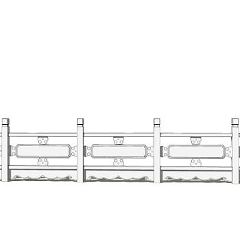 精品栏杆扶手SU模型库下载
