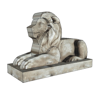 现代狮子雕塑草图大师模型，雕塑sketchup模型下载
