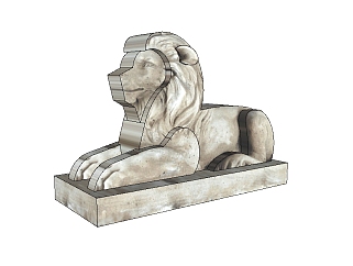 现代<em>狮子雕塑</em>草图大师模型，雕塑sketchup模型下载