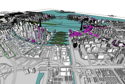 现代城市规划设计草图大师模型，城市规划sketchup模型