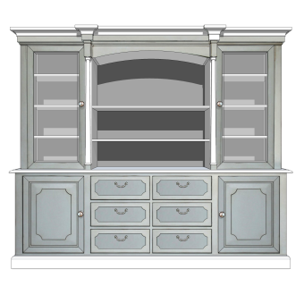 现代酒柜sketchup模型，酒柜草图大师模型下载