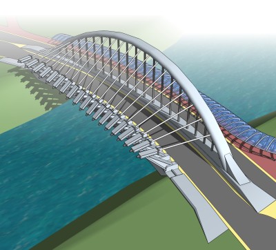 铁拉大桥草图大师模型下载，sketchup大桥su模型分享