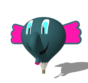 现代热气球草图大师模型，热气球SKP模型下载