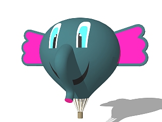 现代热气球草图大师模型，热气球SKP模型下载