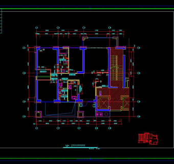 祥细客厅卧室家装户型图三居CAD，免费下载