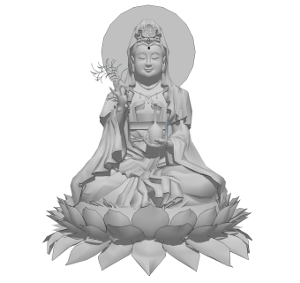 现代观世音菩萨su模型，雕塑草图大师模型下载