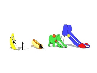 现代香蕉大象滑梯草图大师模型，<em>滑梯su模型</em>下载