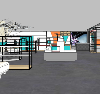 现代售楼处草图大师模型，售楼部建筑sketchup模型免费下载