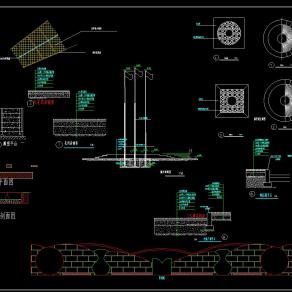 广场景观绿化设计方案图，广场景观绿化cad设计图纸下载