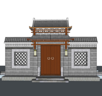 精品庭院大门sketchup模型集下载