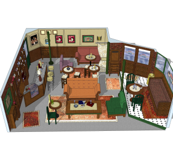  现代家装草图大师模型，家装SU模型下载