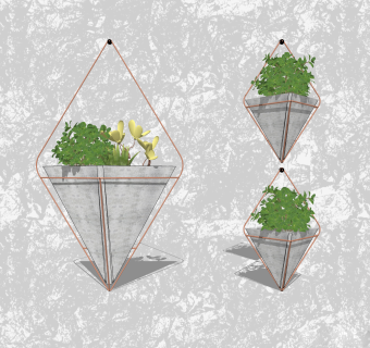 薄荷盆栽su模型，绿植盆景草图大师模型下载