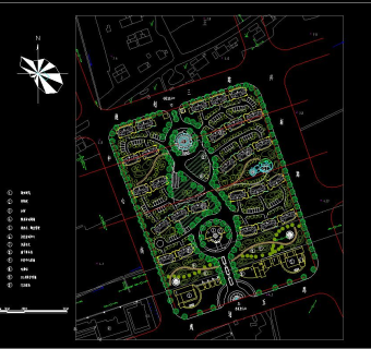 小区规划平面施工图CAD图纸