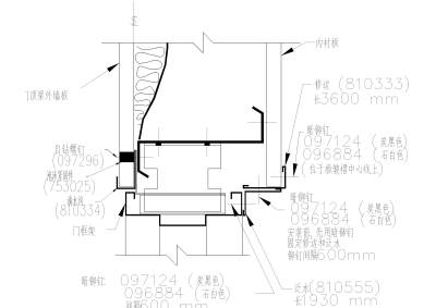 HM型门顶剖面图(有内衬板)