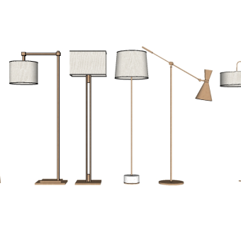 现代精品造型落地灯组合su模型下载、精品造型落地灯组合草图大师模型下载