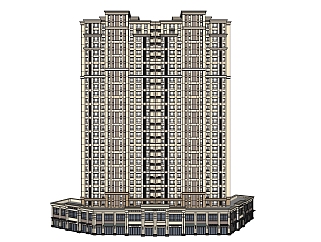 新古典公寓草图大师模型，公寓su模型下载
