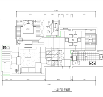 常熟160复式加跃层简约时尚CAD施工图下载