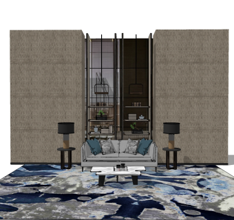简约休闲沙发草图大师模型，沙发sketchup模型下载