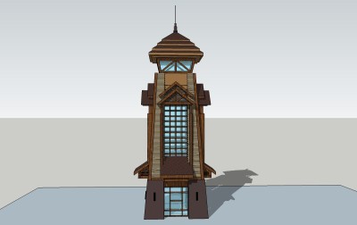 中式景观塔草图大师模型，景观塔sketchup模型skp文件下载