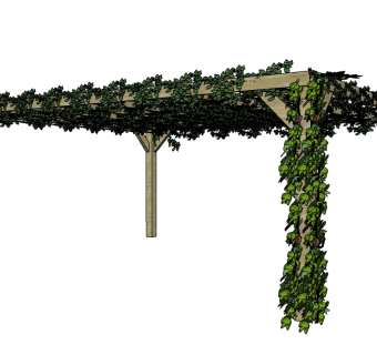 现代廊架草图大师模型，廊架SU模型下载