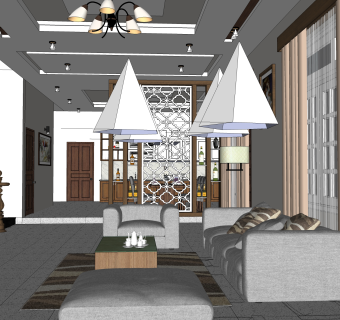 欧式风格草图大师模型，家装SU模型下载