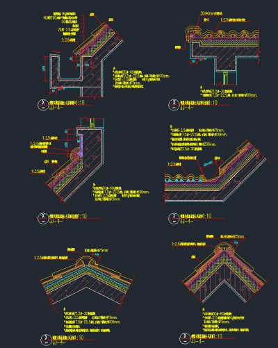 屋顶CAD施工图，屋顶CAD建筑图纸下载